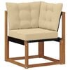 vidaXL Outdoor-Sofagarnitur mit Kissen 9 pcs Natur und Beige