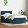vidaXL Boxspringbett mit Matratze Dunkelblau 80x220 cm Samt