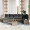 vidaXL Gartensofa-set mit Kissen 8 pcs Grau Poly-Rattan