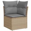 vidaXL 5-tlg. Garten-Sofagarnitur mit Kissen Beige Poly Rattan Akazie