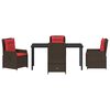 vidaXL Garten Essgruppe 5 pcs Braun Poly Rattan