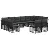 vidaXL Outdoor-Sofagarnitur Schwarz und Dunkelgrau Polyester
