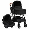 vidaXL 3-in-1 Kinderwagen Anthrazit und Schwarz Stahl