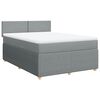 vidaXL Boxspringbett mit Matratze Hellgrau 140x200 cm Stoff