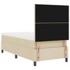 vidaXL Boxspringbett mit Matratze mit LED Creme 90 x 190 cm Stoff
