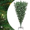vidaXL Umgedrehter Kunst Weihnachtsbaum mit Kugelset Gr&uuml;n 210 cm PVC