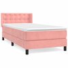 vidaXL Boxspringbett mit Matratze Rosa 90x190 cm Samt