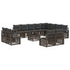 vidaXL Gartensofa-set 13 stk. Grau Poly-Rattan