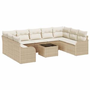 vidaXL Gartensofa-set Beige Poly-Rattan