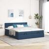 vidaXL Ottoman-Bett mit Matratzen & LEDs Blau 160x200 cm Stoff