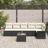 vidaXL Gartensofa-set mit Kissen 7 pcs Schwarz Poly-Rattan