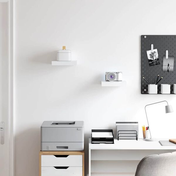 vidaXL Schweberegale 2 Stk. Wei&szlig; 23x23,5x3,8 cm MDF