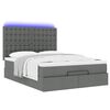 vidaXL Ottoman-Bett mit Matratze & LEDs Dunkelgrau 140x190 cm Stoff