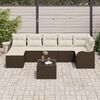 vidaXL Garten-Sofa-Set mit Kissen 8 pcs Braun und Wei&szlig; Poly Rattan