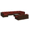 vidaXL 10-tlg. Garten-Lounge-Set mit Kissen Braun Poly Rattan