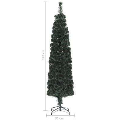 vidaXL Künstlicher Weihnachtsbaum Schlank mit Ständer 120 cm Glasfaser