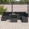vidaXL Garten-Sofa-Set mit Kissen 9 pcs Schwarz Poly Rattan