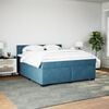 vidaXL Boxspringbett mit Matratze Blau 180x200 cm Samt