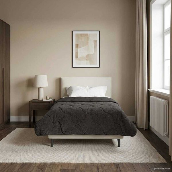 vidaXL Winterbettdecke Gepolstert Anthrazit 135 x 200 cm