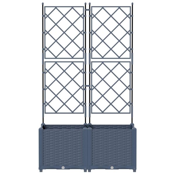 vidaXL Garten-Pflanzgef&auml;&szlig; 2 pcs Grau 80 x 40 x 143 cm Kunststoff