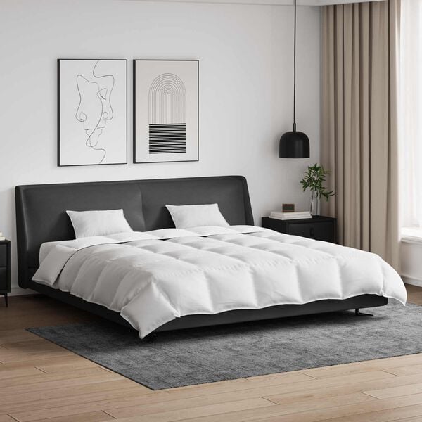 vidaXL Bettdecken Set mit Kissen 3 pcs Wei&szlig; Daunenfeder