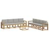 vidaXL Outdoor-Sofagarnitur 9 Stk. Wei&szlig; und Hellgrau Polyester