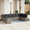vidaXL Gartensofa-set mit Kissen 10 pcs Grau Poly-Rattan