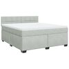 vidaXL Boxspringbett mit Matratze Hellgrau 180x200 cm Samt