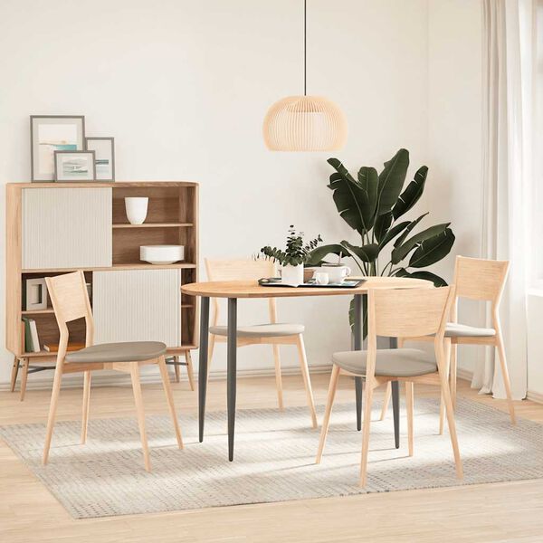 vidaXL Tischplatte 120x60x2 cm Massivholz Eiche Oval