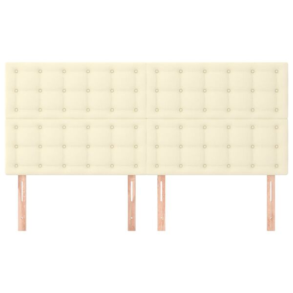 vidaXL Kopfteil Creme 180x5x118/128 cm Kunstleder