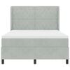 vidaXL Boxspringbett mit Matratze Hellgrau 160 x 200 cm Samt