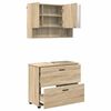 vidaXL Badezimmerm&ouml;bel-Set 2 pcs Sonoma-Eiche Sperrholz und Metall
