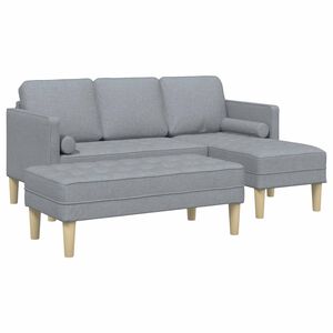 vidaXL Sofa Set 2 stk. Hellgrau Polyester