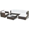 vidaXL 6-tlg. Garten-Lounge-Set mit Auflagen Poly Rattan Braun