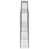 vidaXL Gabione mit Hochbogen 400x30x120/140 cm Verzinktes Eisen