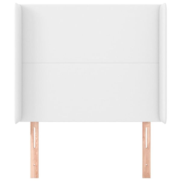 vidaXL Kopfteil mit Ohren Wei&szlig; 103x16x118/128 cm Kunstleder