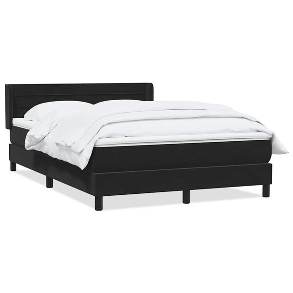 vidaXL Boxspringbett mit Matratze Schwarz 160x210 cm Samt