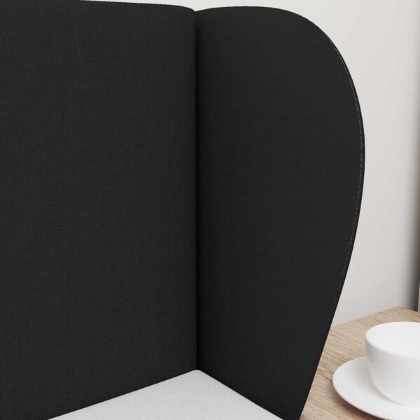 vidaXL Kopfteil Ohr Schwarz 40 x 23 x 6 cm Stoff