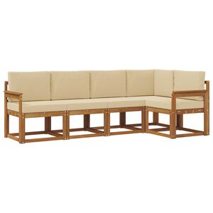 vidaXL Sofa Set mit Kissen 5 pcs Natur und Beige
