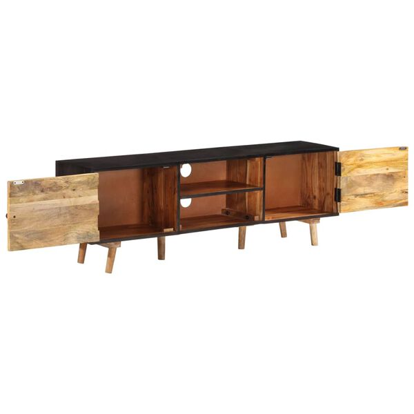 vidaXL TV-Schrank 140x30x46 cm Rohes Mangoholz und Massivholz Akazie