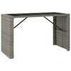 vidaXL Bartisch mit Glasplatte Grau 185x80x110 cm Poly Rattan