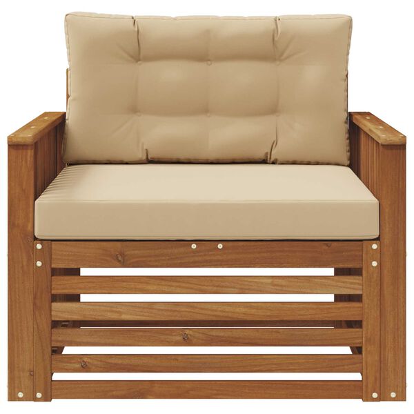 vidaXL Outdoor-Sofagarnitur Massives Akazienholz und Polyester Natur