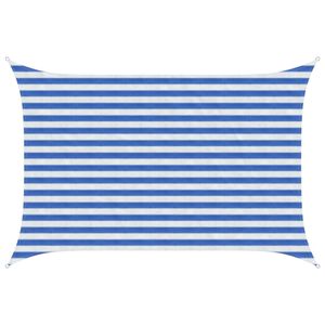vidaXL Sonnensegel Blau und Wei&szlig; 2 x 3,5 m HDPE