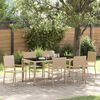 vidaXL Garten Essgruppe 7 pcs Beige Poly-Rattan