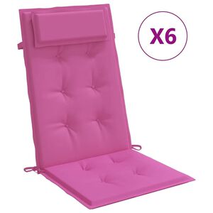 vidaXL Hochlehner-Auflagen 6 Stk. Rosa Oxford-Gewebe