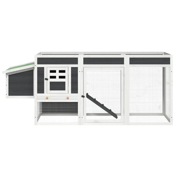 vidaXL H&uuml;hnerstall Grau 204x50x84 cm Massivholz Kiefer