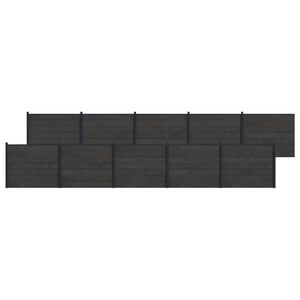 vidaXL Zaunelement 10 pcs WPC und Aluminium Schwarz