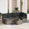 vidaXL Garten-Sofa-Set mit Kissen mit Speicher 7 pcs Hellgrau