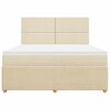 vidaXL Boxspringbett mit Matratze Creme 180x200 cm Stoff