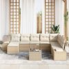 vidaXL Gartensofa-set mit Kissen 9 pcs Beige Poly-Rattan